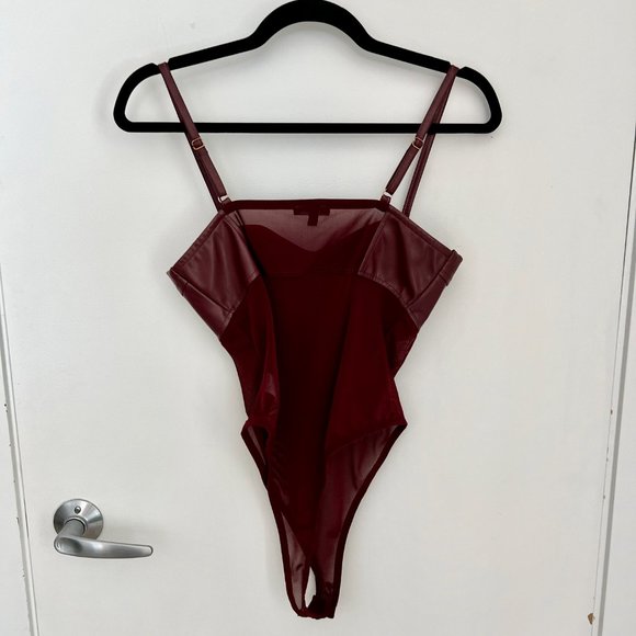 NWOT | Fashion Nova | Hooked On Her Corset Bodysuit | Small | Wine - Picture 8 of 13